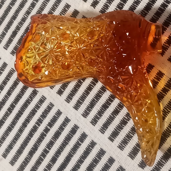 Indiana Glass Accents Vintage Amber Glass Slipper Boot Poshmark